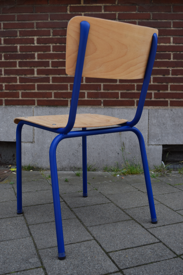 Gerestaureerde Schoolstoel RAL5002 blauw